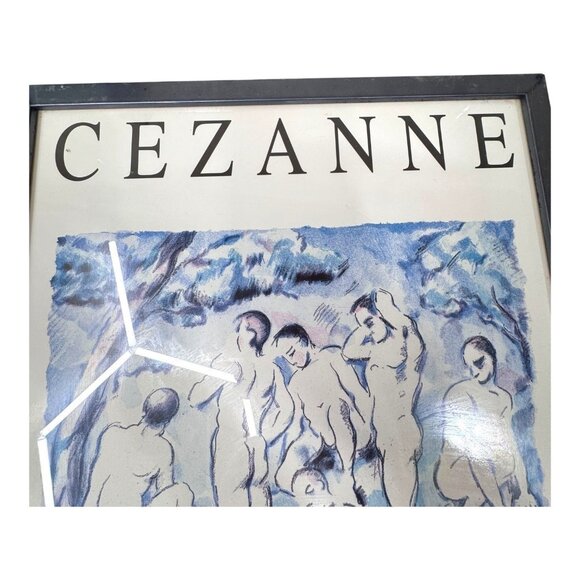 Framed Cezanne Art Print Les Six Baigneurs Lithograph Museum Poster Men Bathing - Picture 4 of 9